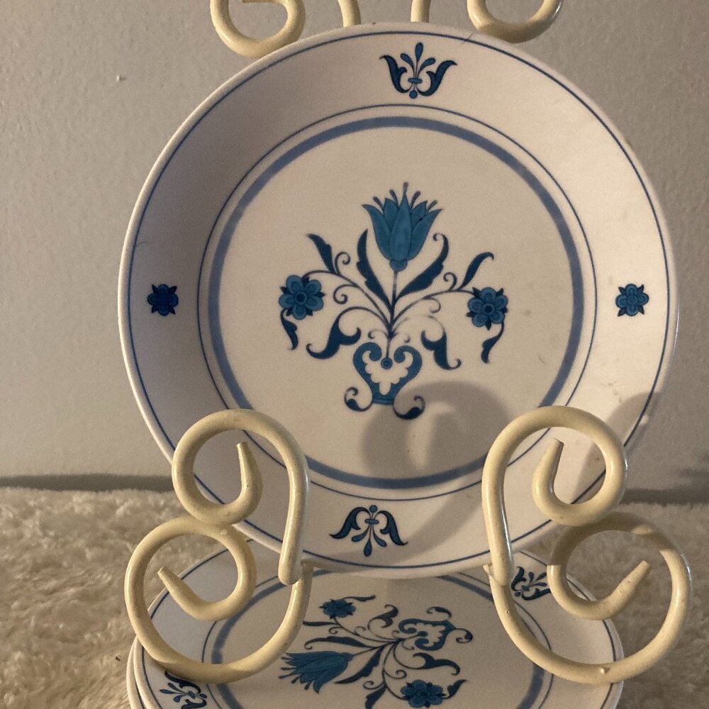 Noritake "Blue Haven" 6-3/8" Bread & Butter Plates (4)